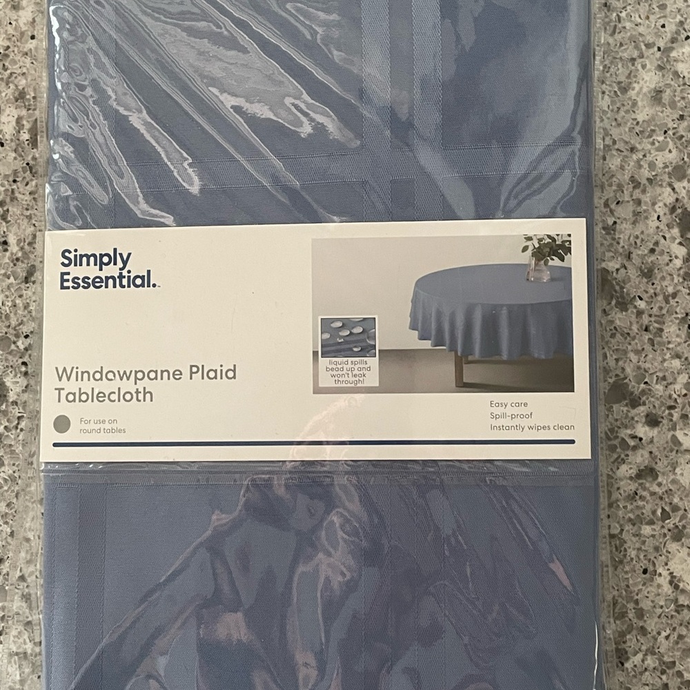 Blue Round Tablecloth NWT